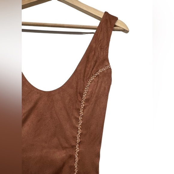 NWT HOUSE OF CB Alanis Cooper Vegan Suede Sleeveless Dress XS - Picture 9 of 12